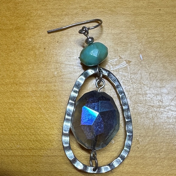 Elegant Blue and Silver Dangle Earrings - Picture 2 of 4